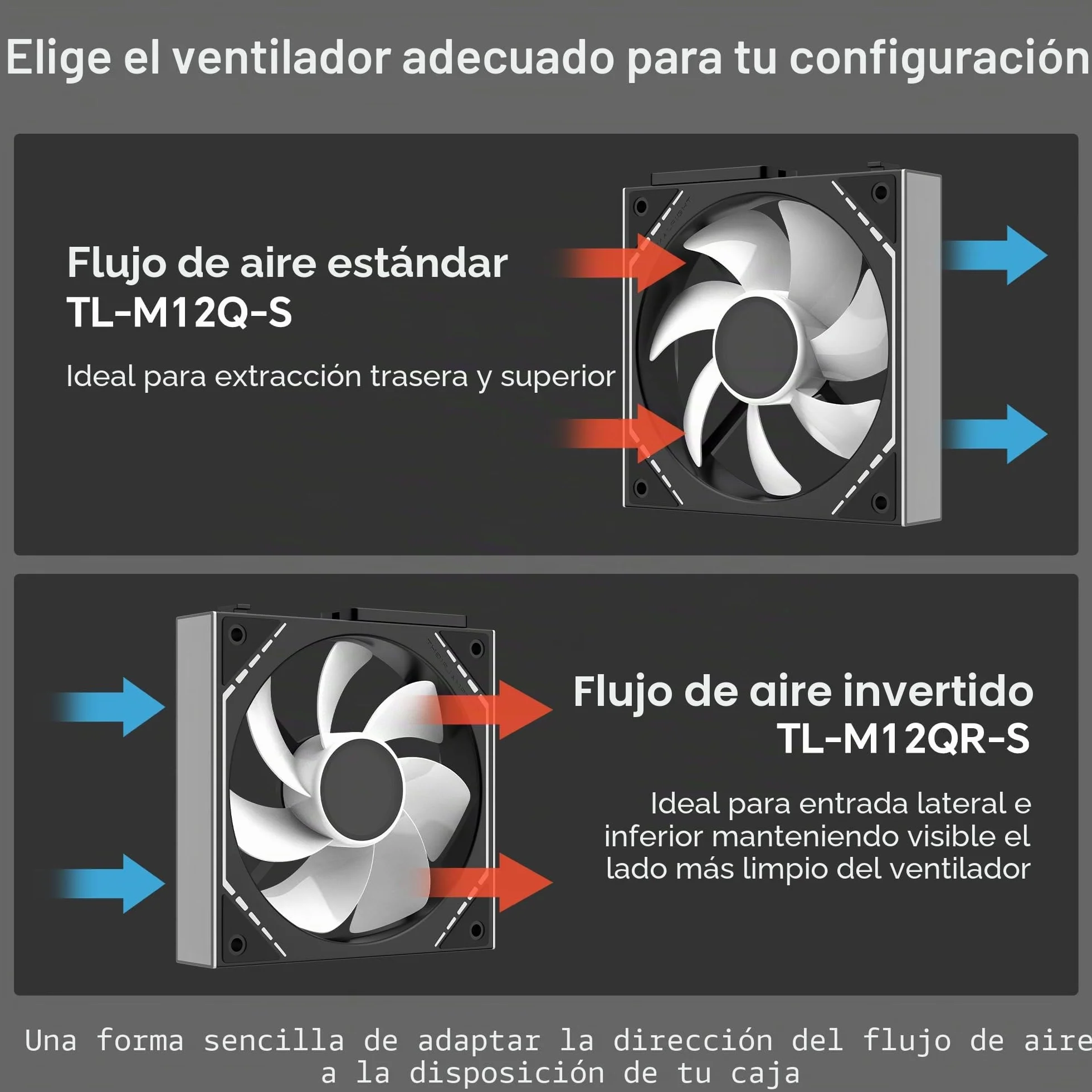 Thermalright TL-M12Q-S X3 - Ventiladores de carcasa de PC de 120 mm, flujo de aire alto de 2000 rpm, cadena de margaritas ARGB, iluminación de espejo infinito, paquete de 3