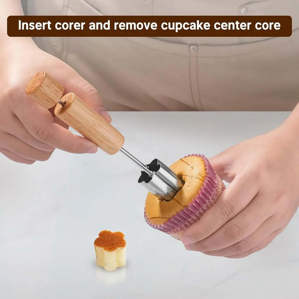Fyearfly Herramienta para descorazonar cupcakes de acero inoxidable para llenado