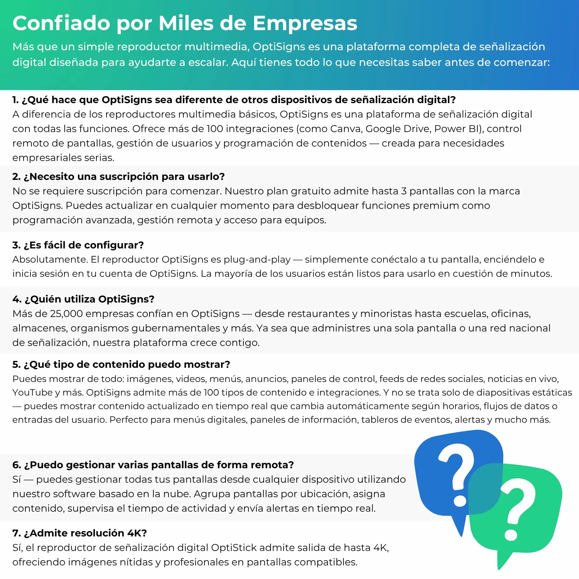 OptiSigns Reproductor de señalización Digital Android Stick - Enchufe de la UE
