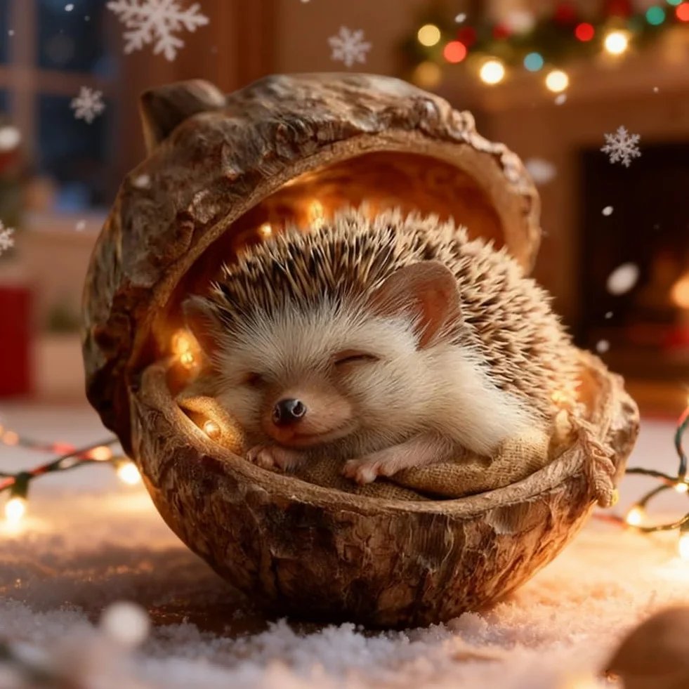 Adornos Navideños de Bellotas con Animales del Bosque 2D Acrílicos