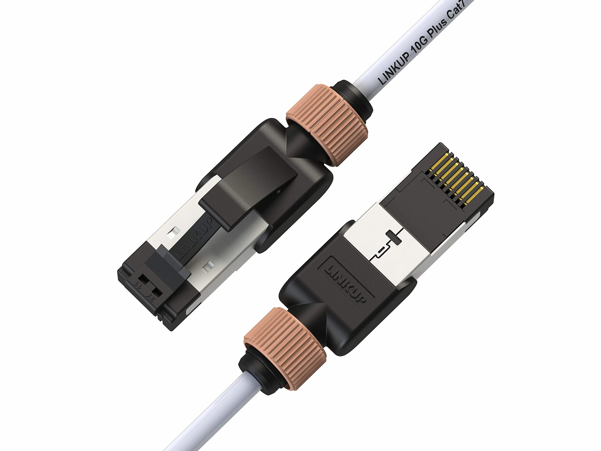 LINKUP - Certificado por Versiv┃Cable Ethernet - 60cm (12 Paquetes) Cables de conexión RJ45 S/FTP Doble Blindaje 10G┃para Rojo de Internet LAN Conmutador Panel Enrutador Gaming┃30AWG Blanca