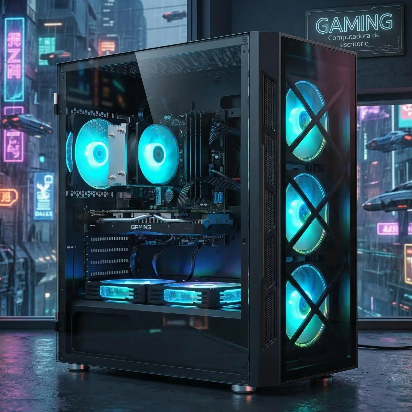 STGsivir PC Gaming, Ordenador de Sobremesa Gaming, Core i7 hasta 3.9GHz, Geforce GTX 1660 Super 6GB GDDR6, 32GB RAM,1TB SSD,WiFi 6,BT5.0,RGB Ventiladores x6,Windows11 Pro