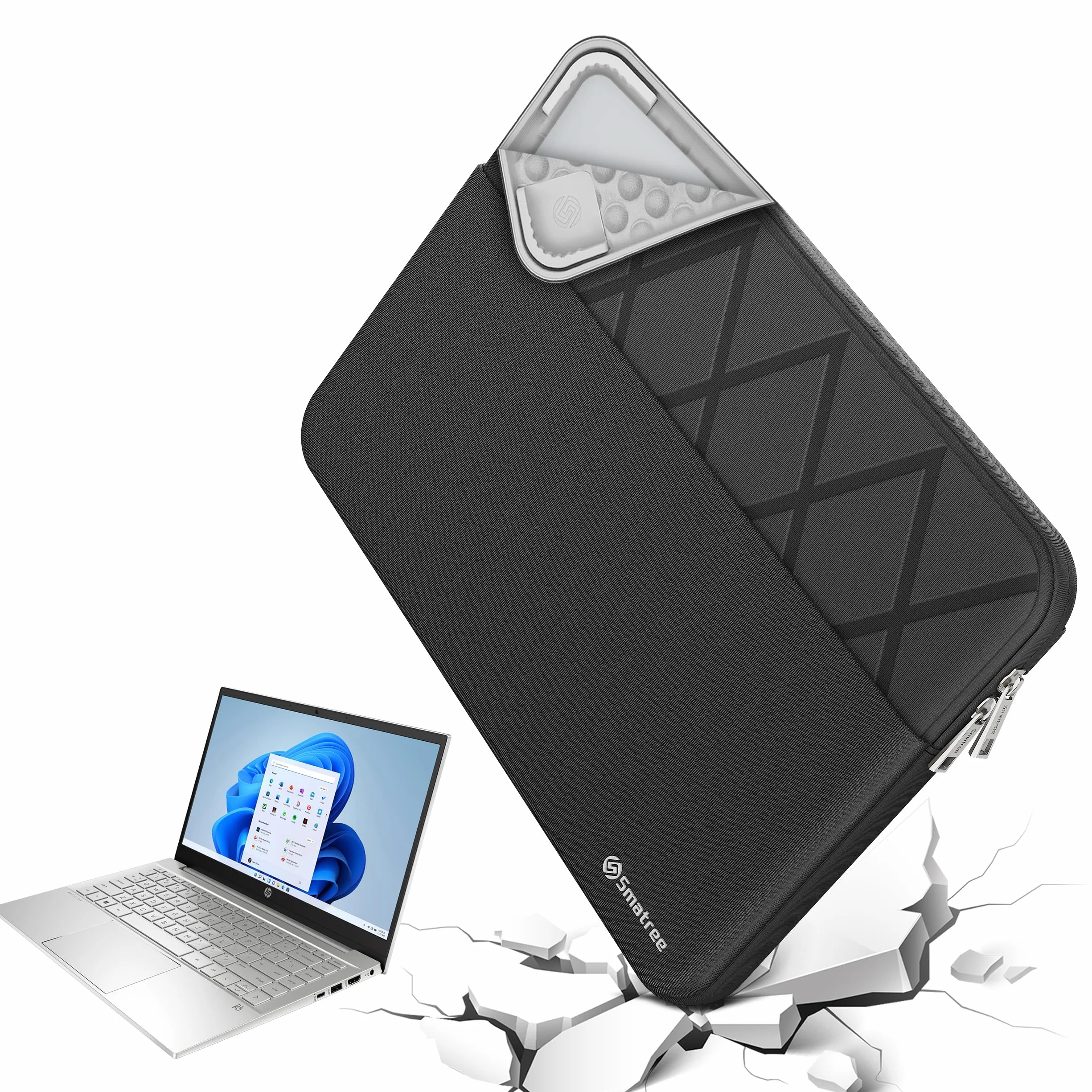 Smatree 14 Pulgadas Funda de portátil para HP 14t/14z/14, EliteBook 840 G8, Pavilion x360 2-in-1 14/14t, Envy x360 14t-es000, HP Funda Protectora de portátil con Bolsillo para Accesorios (E420)