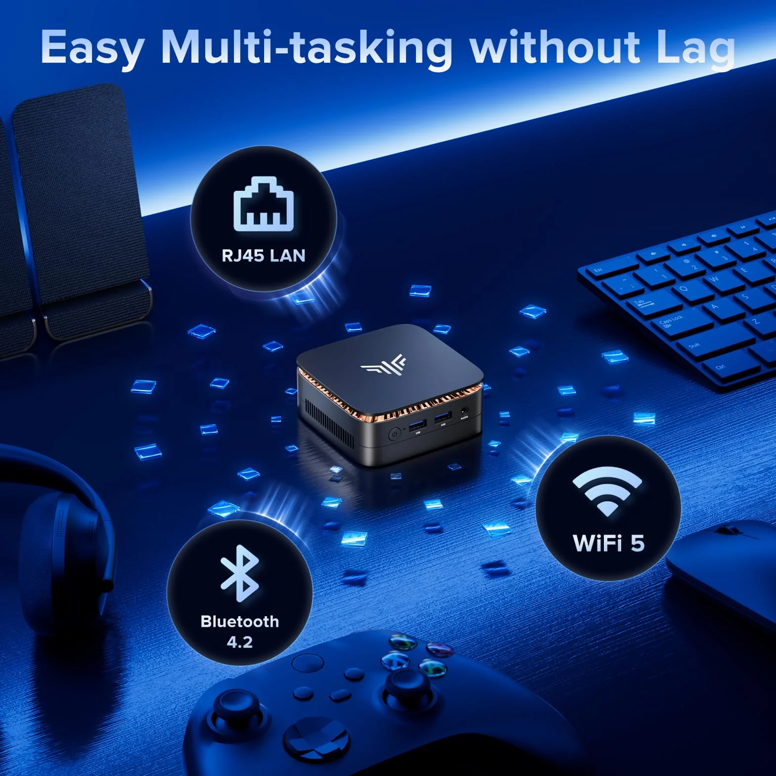 NiPoGi Essenx E1 Mini PC Ιntel Alder Lake-N97 (hasta 3.6GHz) 16GB DDR4 512GB SSD, Mini Ordenador/Gigabit Ethernet/2.4+5G WiFi/BT4.2/HDMI 2.0+DP 1.4 Doble Pantalla 4K@60Hz UHD