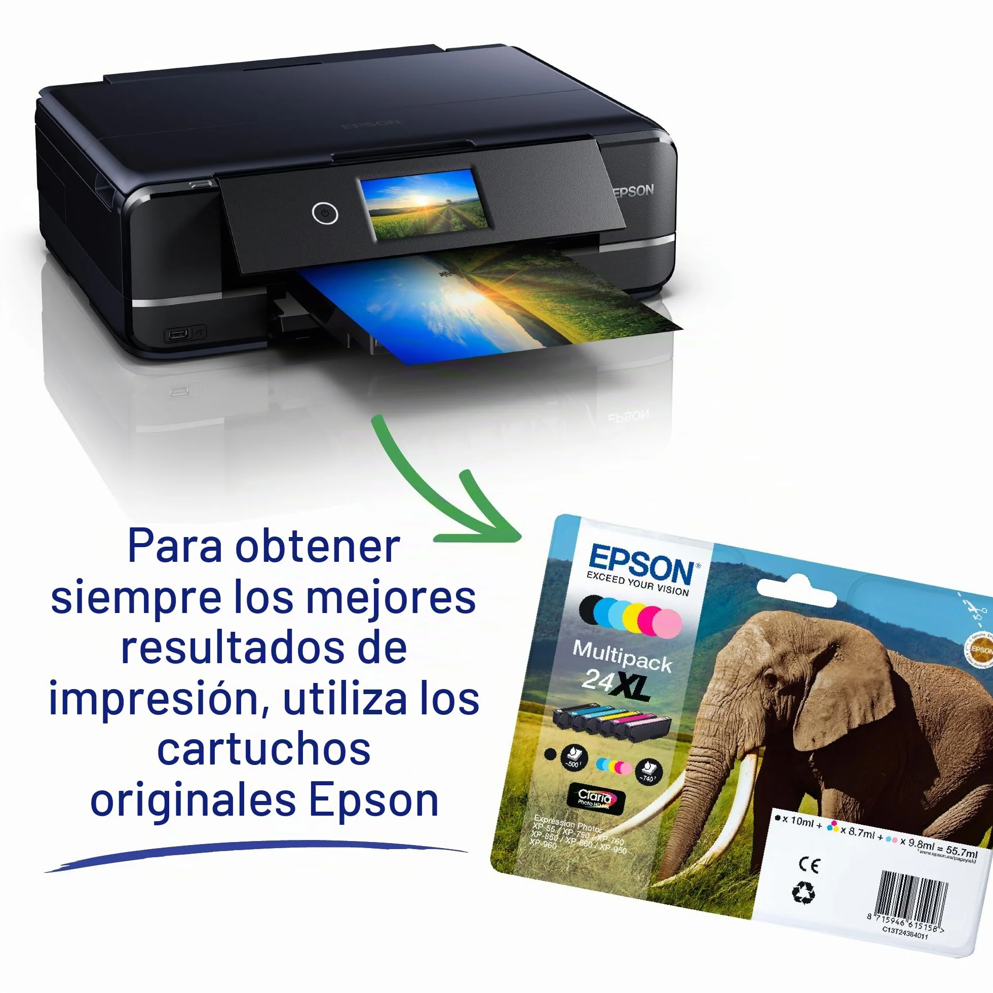 Epson Expression Photo XP-970 | Impresora Fotográfica WiFi A3 Multifunción | Impresión Doble Cara Automática | Bandejas Separadas Papel Fotográfico y A3 | Sistema Tinta 6 Colores Especial Fotografía