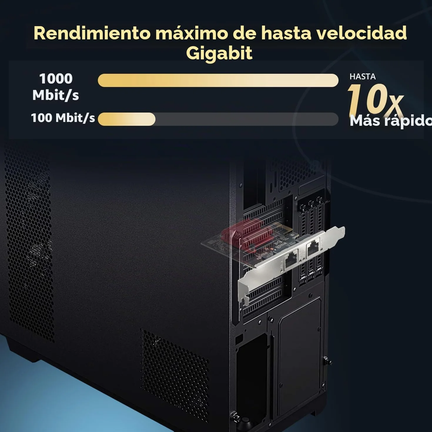Adaptador de red de 2 puertos Gigabit PCIe, controlador Intel 82575/82576 1000/100 Mbps Binardat Ethernet LAN tarjeta para Windows/Linux