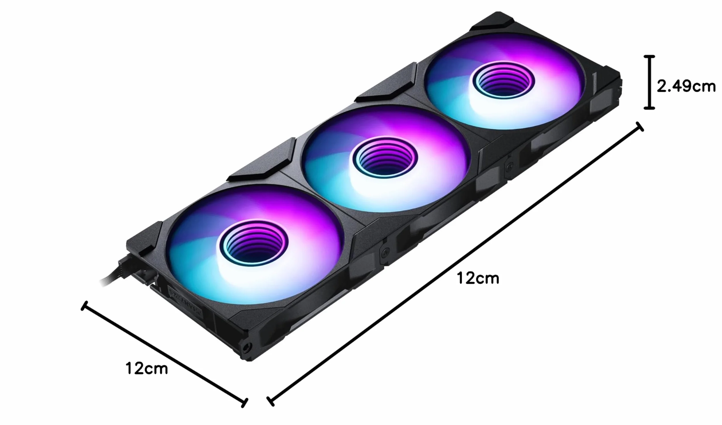 Phanteks M25-120 Gen2 PWM DRGB - Ventilador para carcasa (3 unidades), color negro