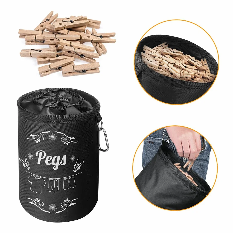 Vicloon Bolsa Impermeable para Pinzas de Ropa, Organizador de Almacenamiento