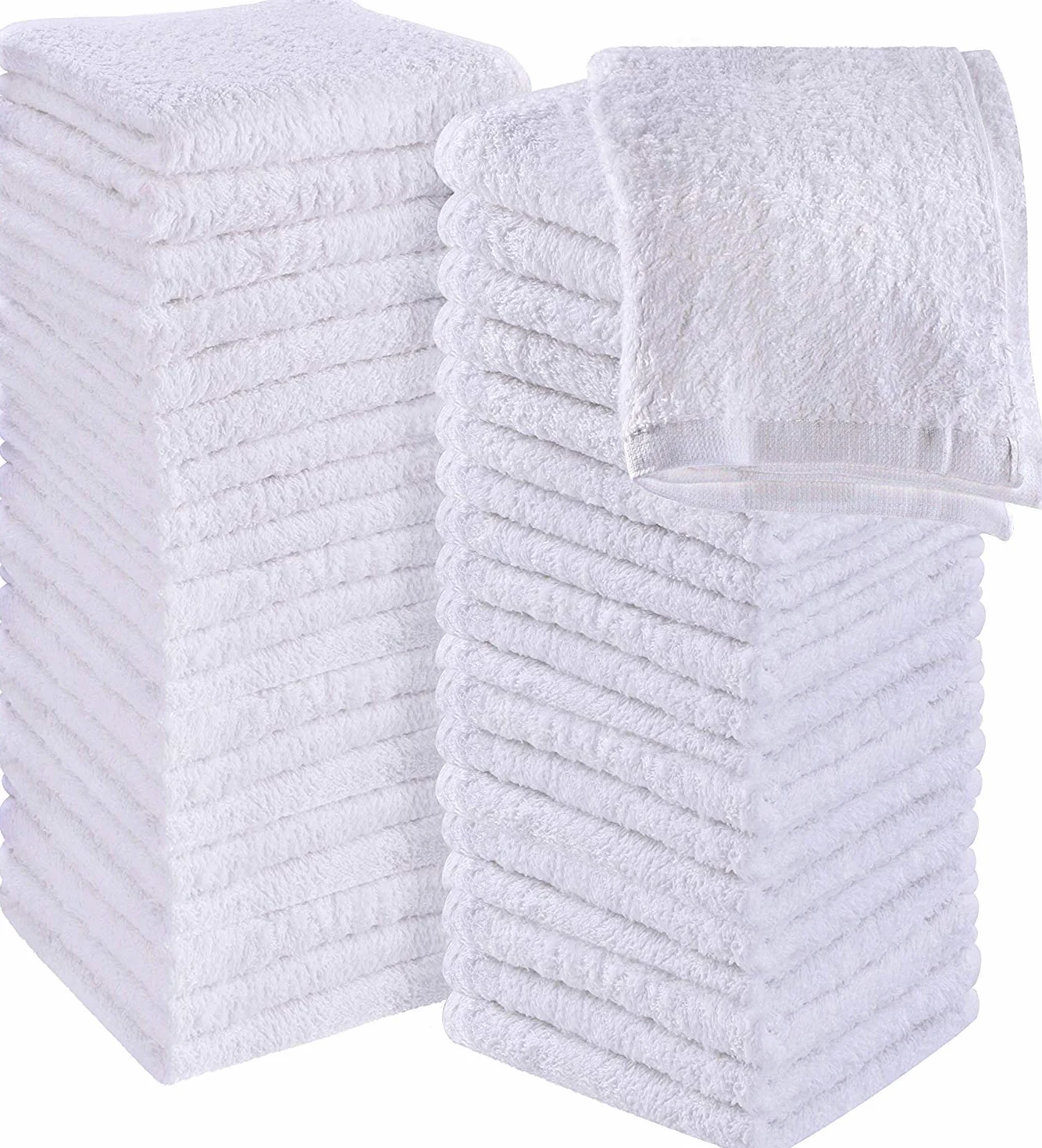 Toallas de enjabonado 30x30 cm de algodón 100% con lazos para colgar (Blanco)