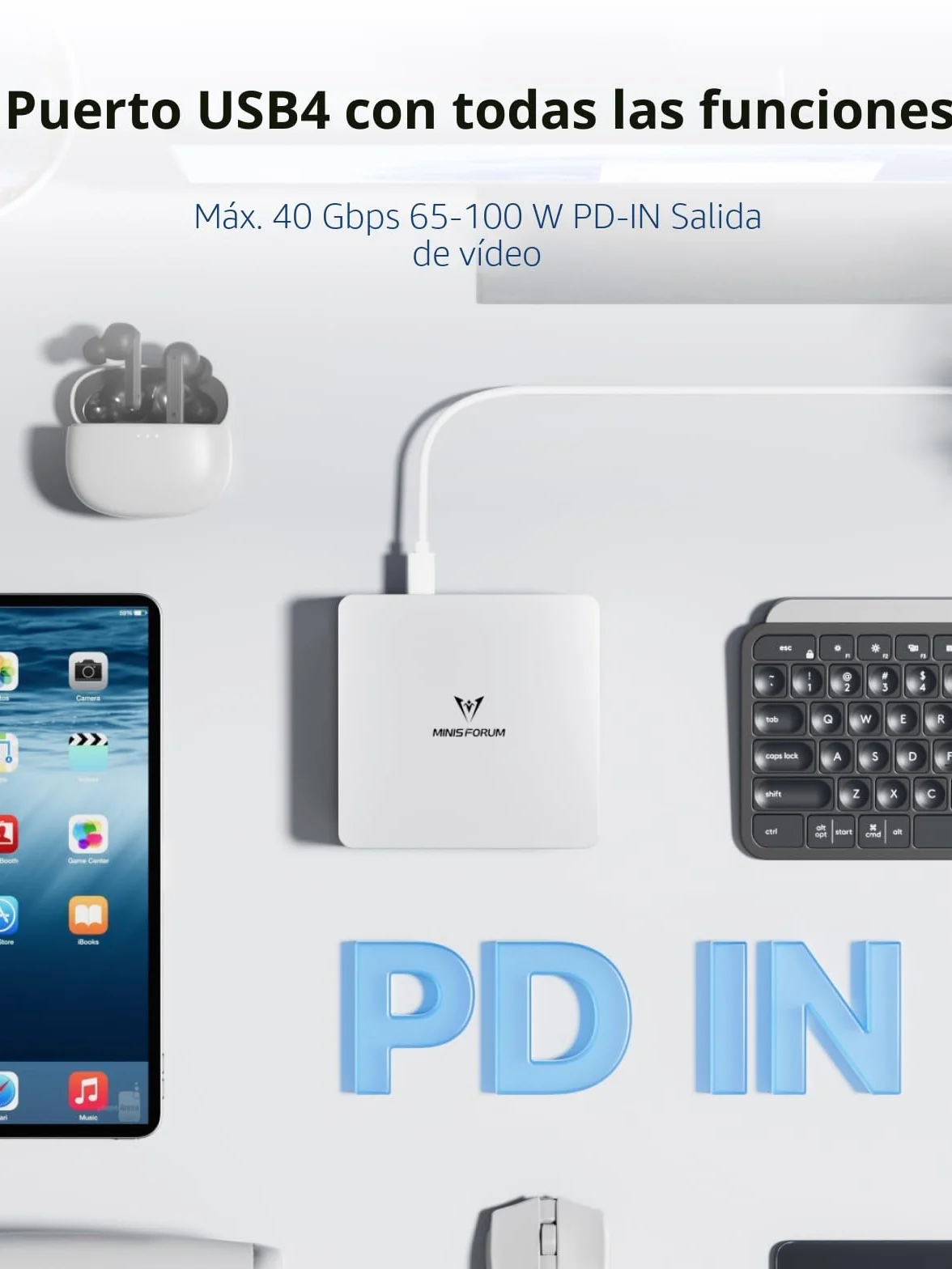 MINISFORUM Mini PC UM880 Plus con AMD Ryzen 7 8845HS (8C/16T, hasta 5,1 GHz),Mini computadora Radeon 780M, 32GB DDR5, 1TB PCIe4.0 SSD, OCuLink, 5 Puertos USB, Triple Pantalla con HDMI+DP+USB4, Wifi6e