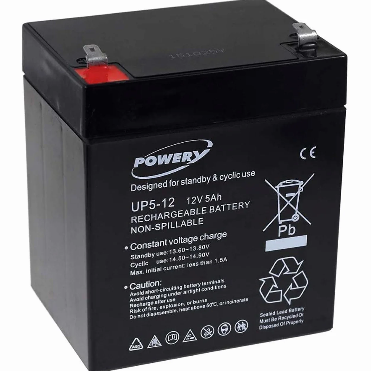 Powery Batería de Gel para APC Back-UPS ES500 5Ah 12V