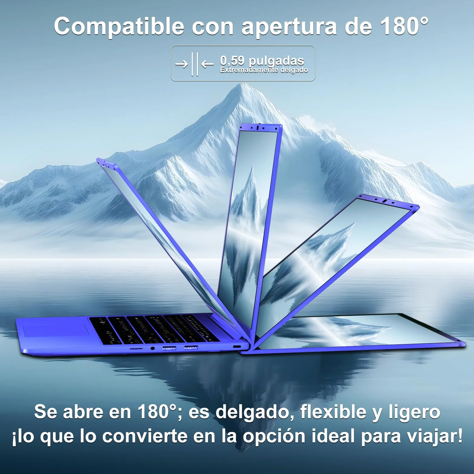 Ordenador Portátil 14 Pulgadas Celeron N5095 Upto 2,9 GHz Portatiles 8GB RAM 256GB SSD TF 1TB LPDDR4 Win11 5G WiFi 1920*1080 FHD mini HDMl Laptop Película Protectora Español - Morado Cuerpo Metálico5