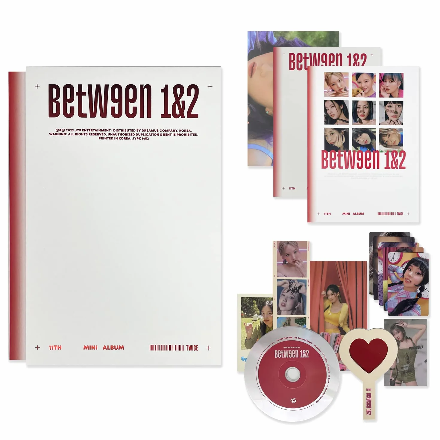 TWICE BETWEEN 1&2 Complete Ver. Photobook CD-R BOX Polaroid Postcard Sticker Photocard Heart Glass Folded Poster Pin Button Badges