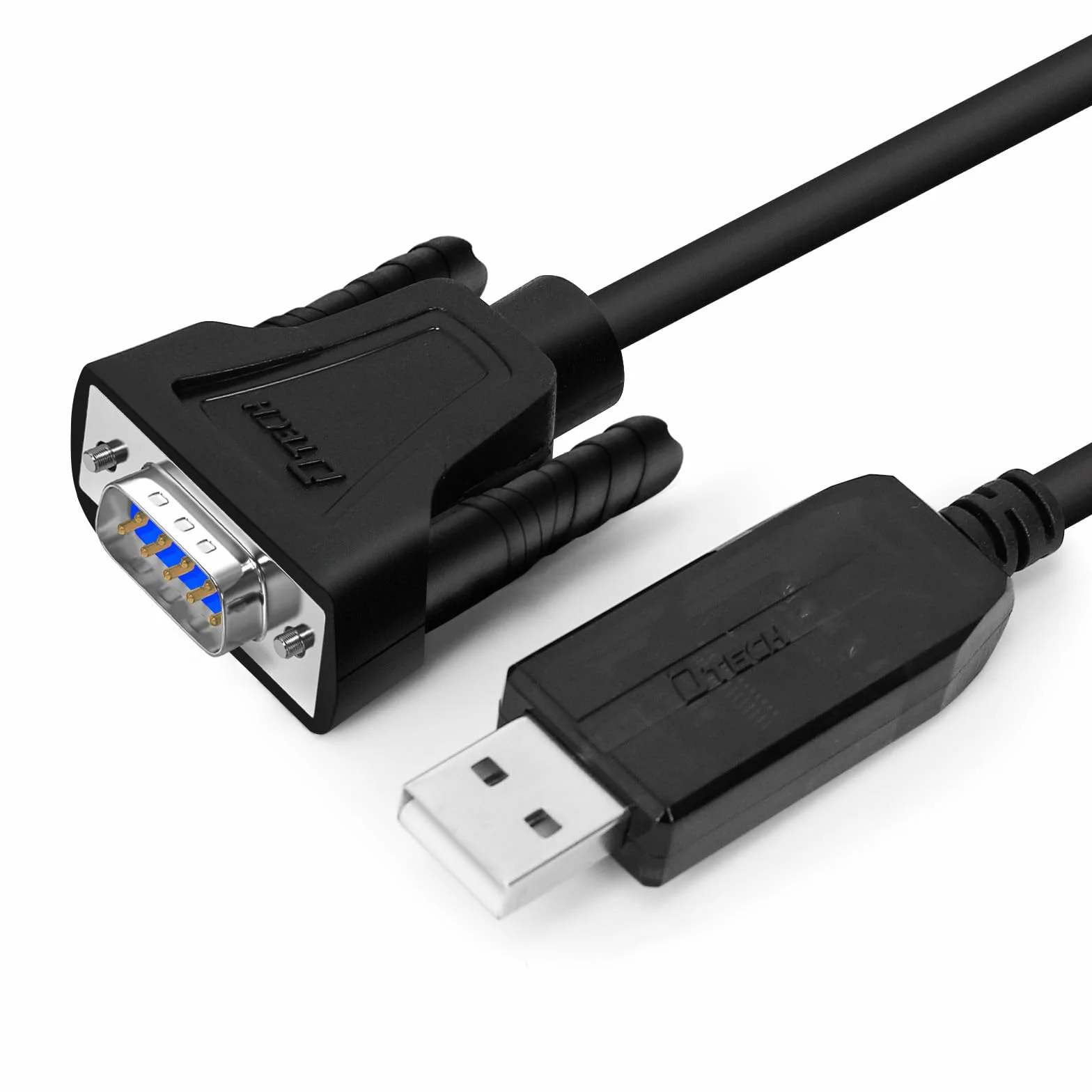 DTECH Cable USB a macho RS232 de 8 m - Adaptador de puerto serie USB a DB9 con luces indicadoras LED, compatible con Windows 11/10/8/7, Linux, Mac OS, enchufe para impresora, CNC, equipos industriales