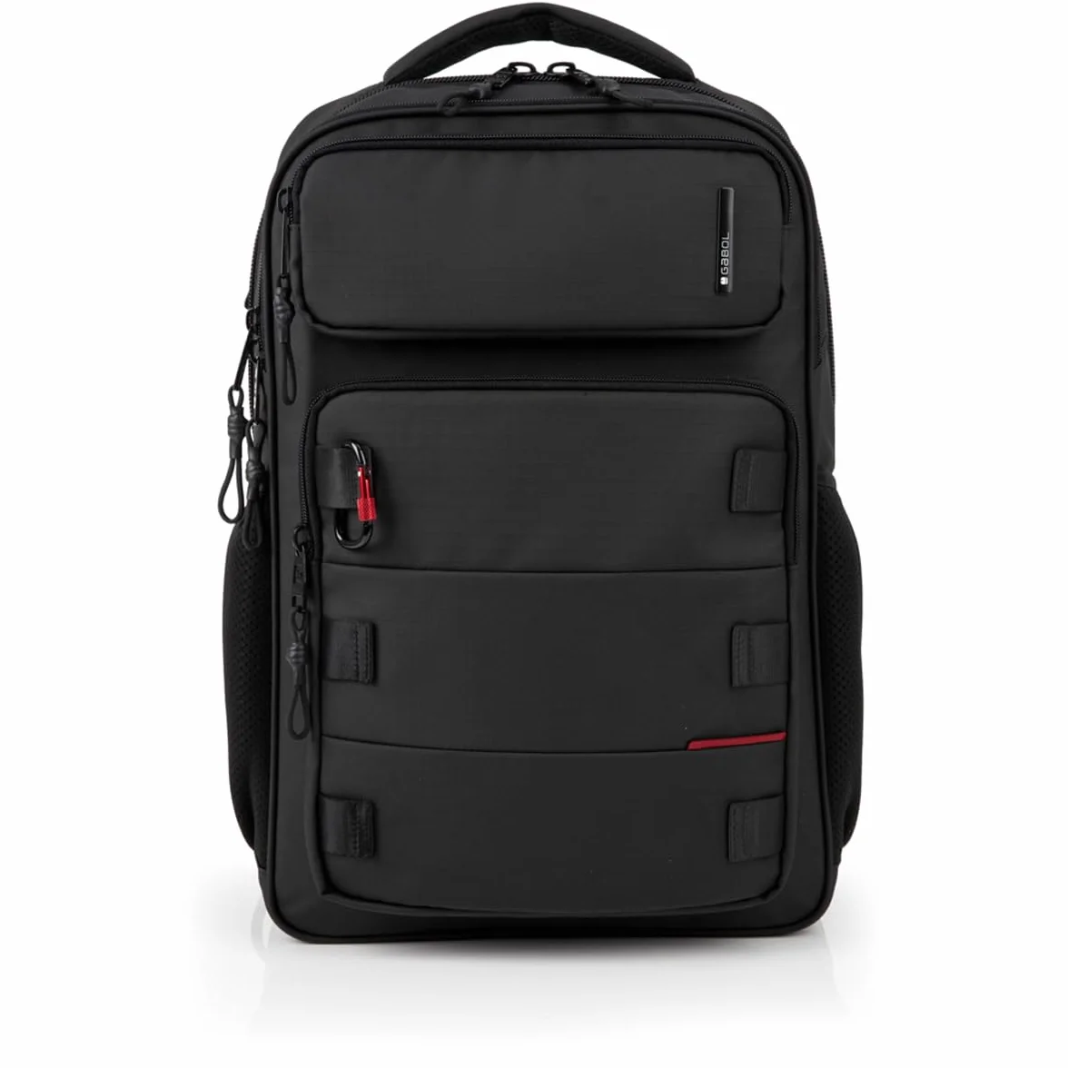 Gabol - Mochila para Portátil 17,3" Disk con 2 Compartimentos y Capacidad 20,5L - Peso Ligero de 1kg y Medidas 33x47x16cm - Material Poliéster Resinado con Reflectantes - Diseño Español - Negro
