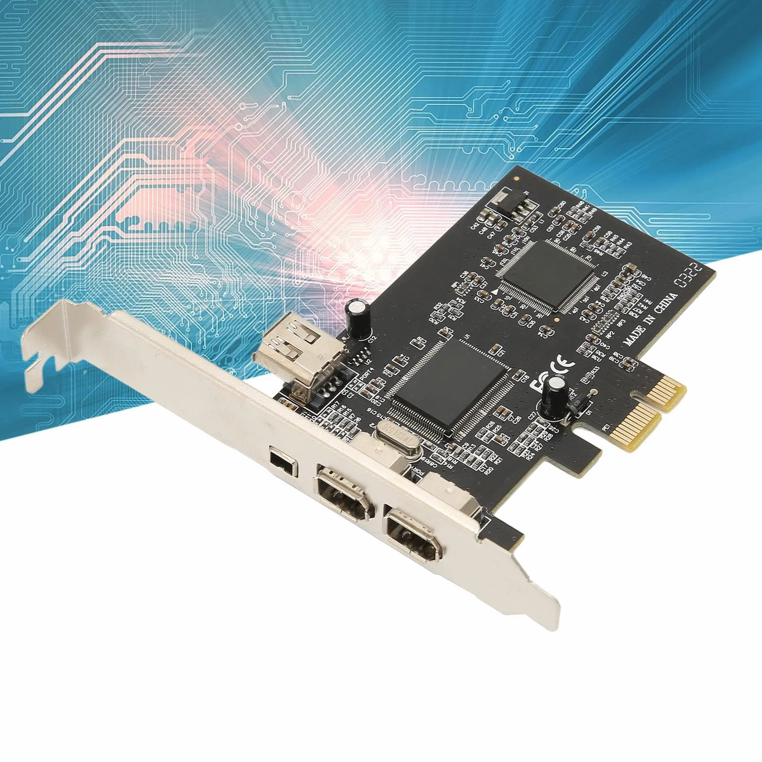 Tarjeta PCIE FireWire, PCI Ex1 a Controlador de Adaptador Externo IEEE 1394 4 Puertos (2 X 6 Pines + 1 X 4 Pines) con Soporte de Perfil bajo para 2000, XP, para Server 2003, Vista 7
