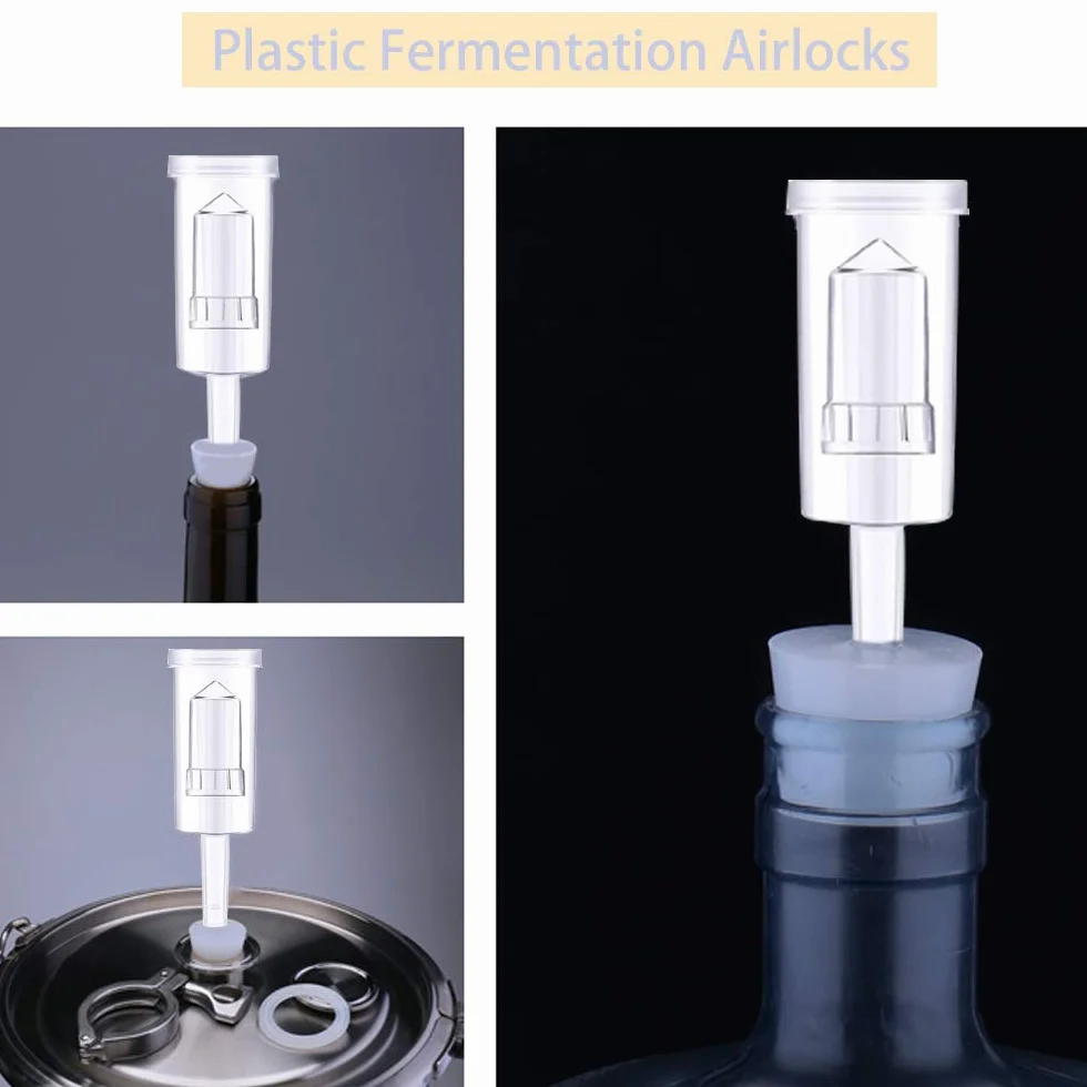 Airlock Fermentacion 3PCS Esclusa de Aire Plástico para Cerveza, Vino
