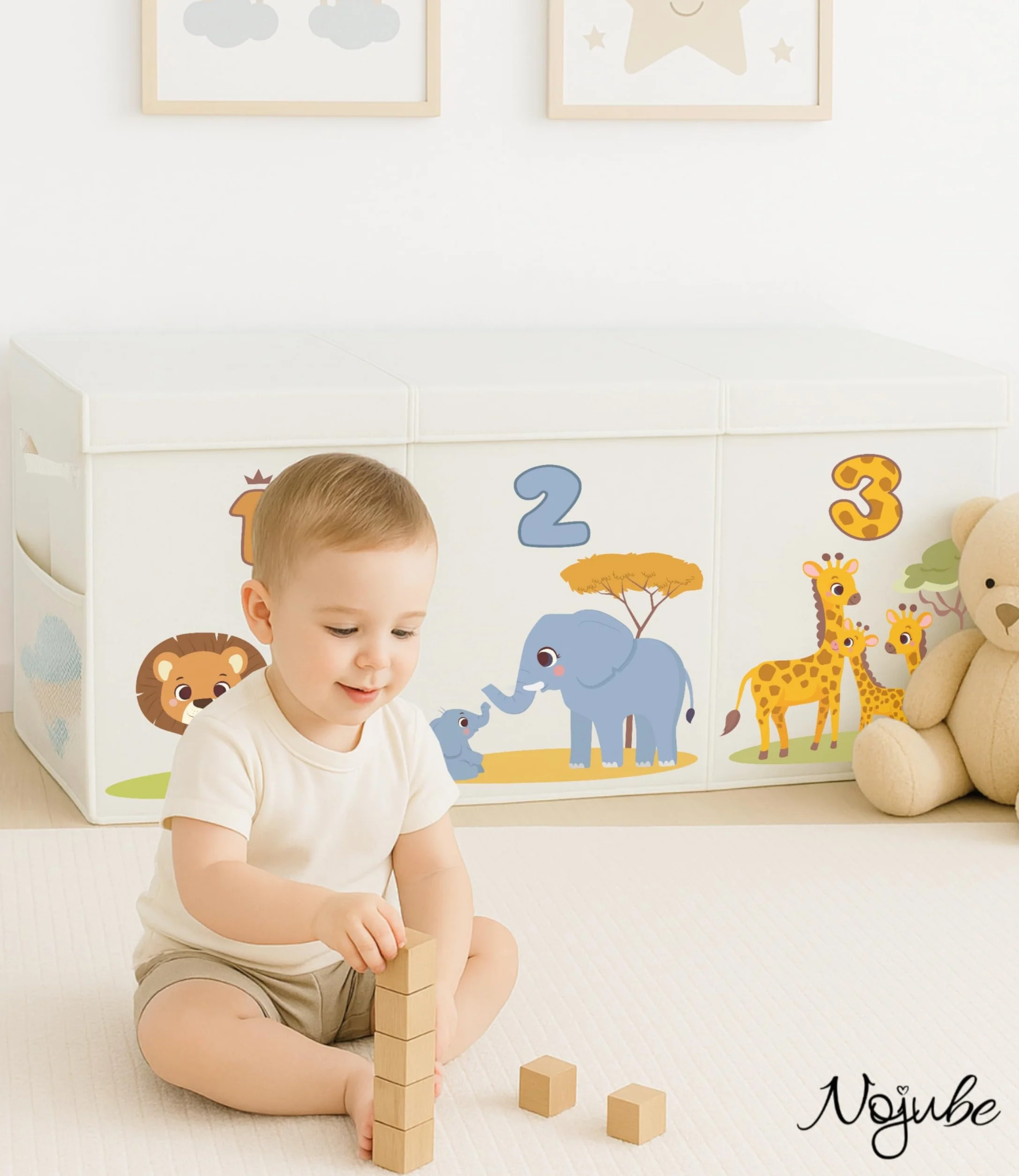 Baúl Juguetes Infantil Grande XL - Cesta Almacenaje Plegable Tela Oxford - Juguetero Organizador con Tapa
