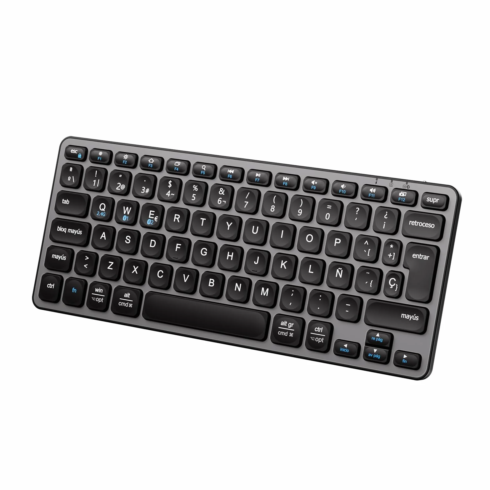 iClever DK02 Teclado Bluetooth para Mac - Español Teclado Inalámbrico QWERTY Cambia Entre 3 Dispositivos con Multi Device para MacBook Pro/Air, iMac, iOS, PC, Android