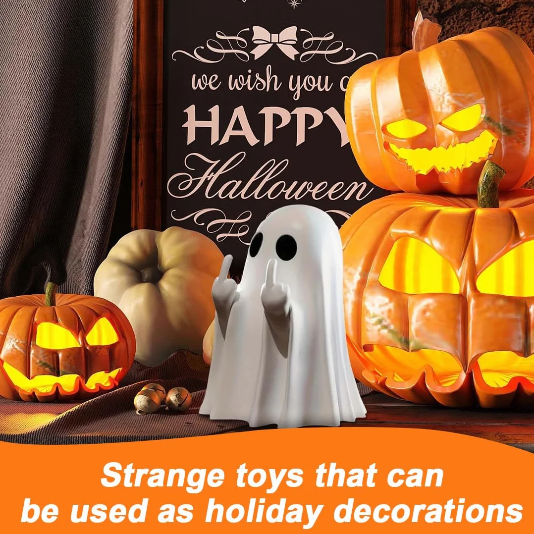 Accesorios de decoración de Halloween fantasmas terroríficos negro blanco 2 piezas