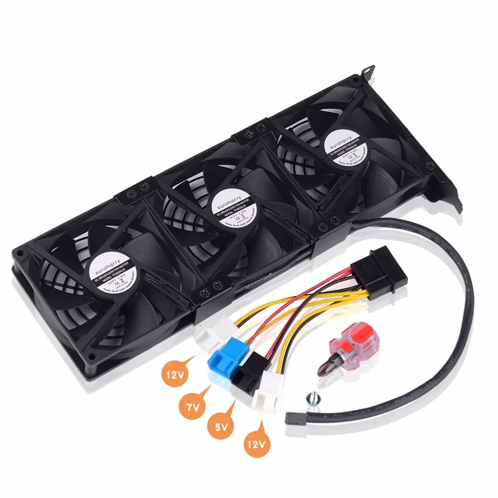 Ventilador de refrigeración para tarjeta gráfica 3 x 92 mm 2 pin, ventilador GPU, ventilador PCI, soporta interfaz SYS_FAN, adecuado para gtx 1080ti, gtx1060, rtx 3080ti...