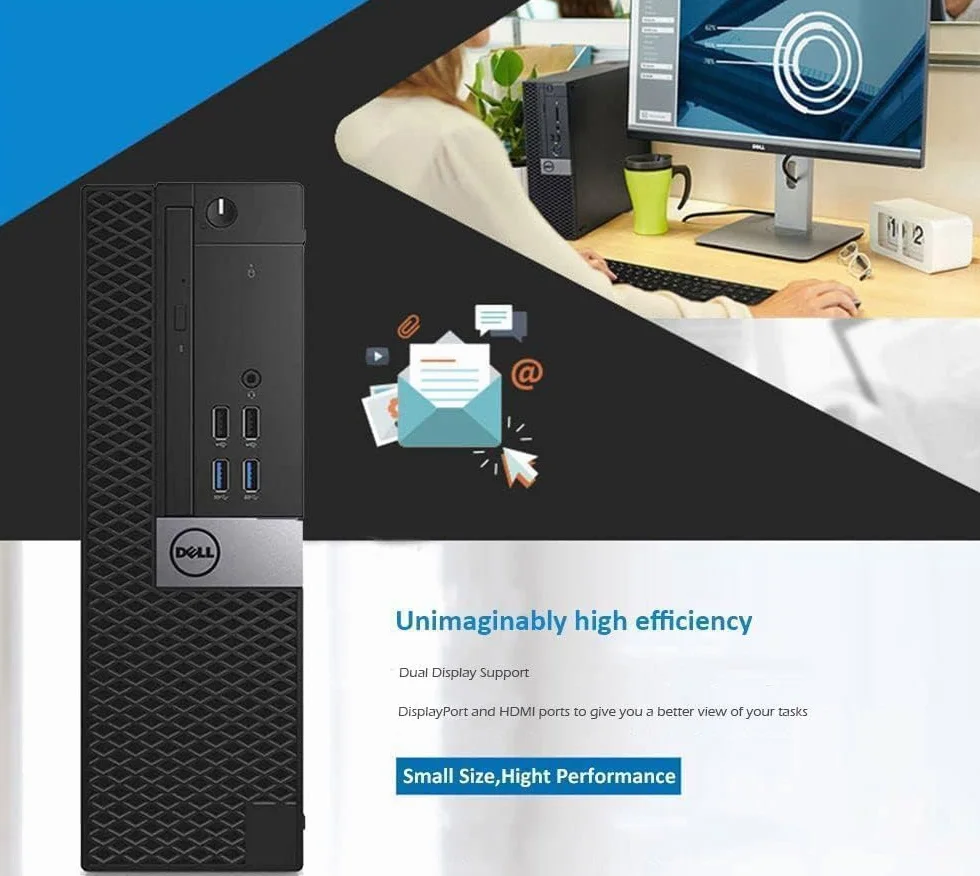 Dell Optiplex 3040 SFF - Ordenador de sobremesa (Intel Core i5-6500, 8 GB de RAM, disco duro de 500 GB, WiFi, Bluetooth, teclado QWERTY de EE.UU., Windows 11 Pro (reacondicionado)