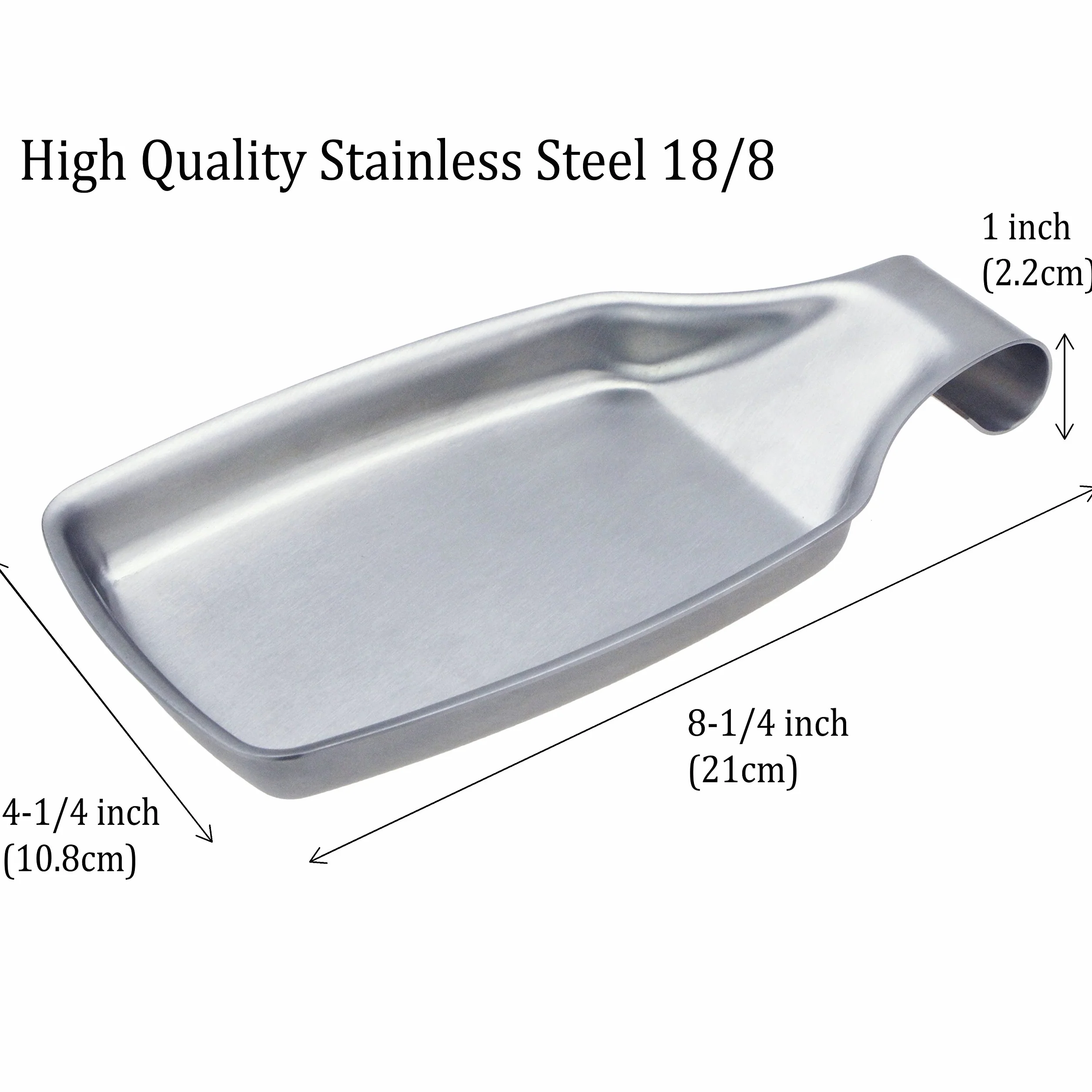 BIGSUNNY Oversized cuchara descansa para cocina acero inoxidable cepillado 18/8
