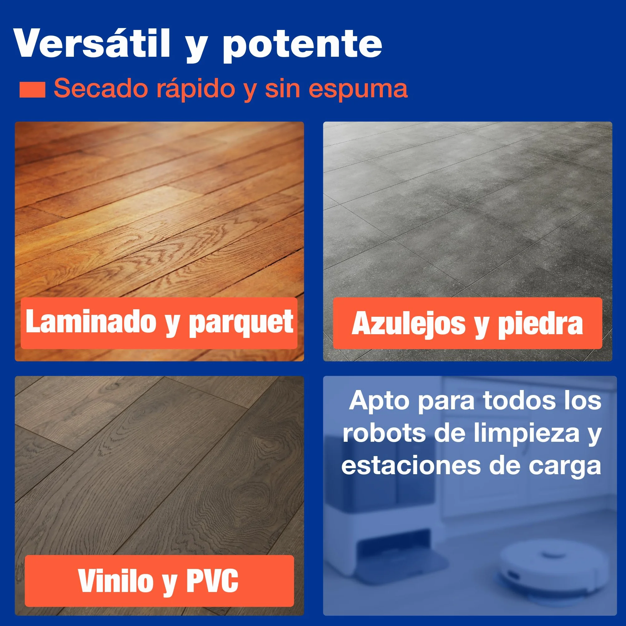 Limpiador Robot friegasuelos 750ml con Vaso dosificator ecológico para Aspirador