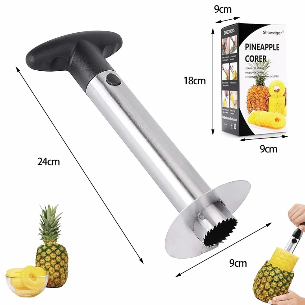 Cortador de Piña de Acero Inoxidable para Anillos Frutas Pelador Descorazonador