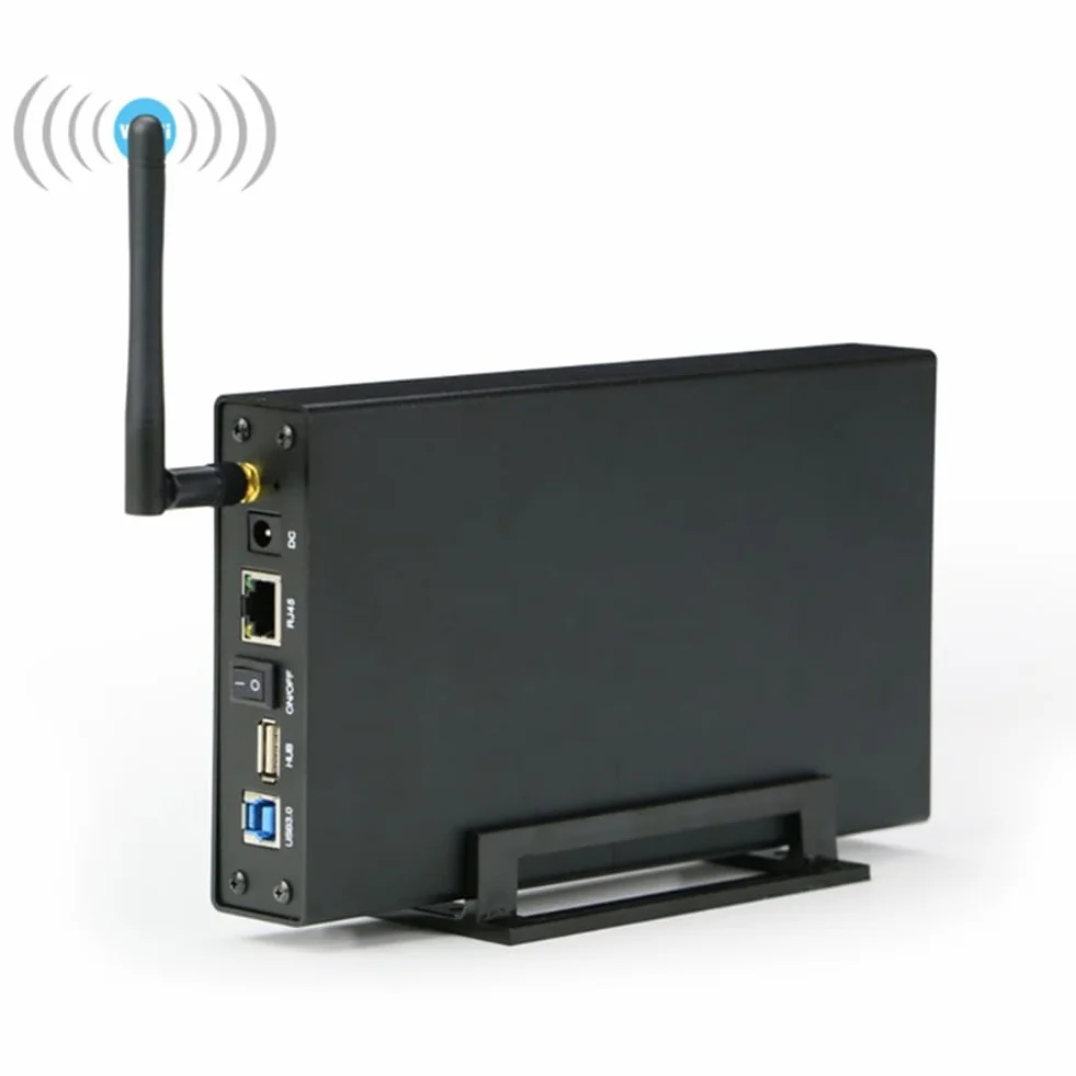 Caja portátil de 3,5 HDD SSD USB 3.0 RJ45 Ethernet NAS de Almacenamiento para Servidor de transmisión de Red para Vivienda, Enchufe Europeo