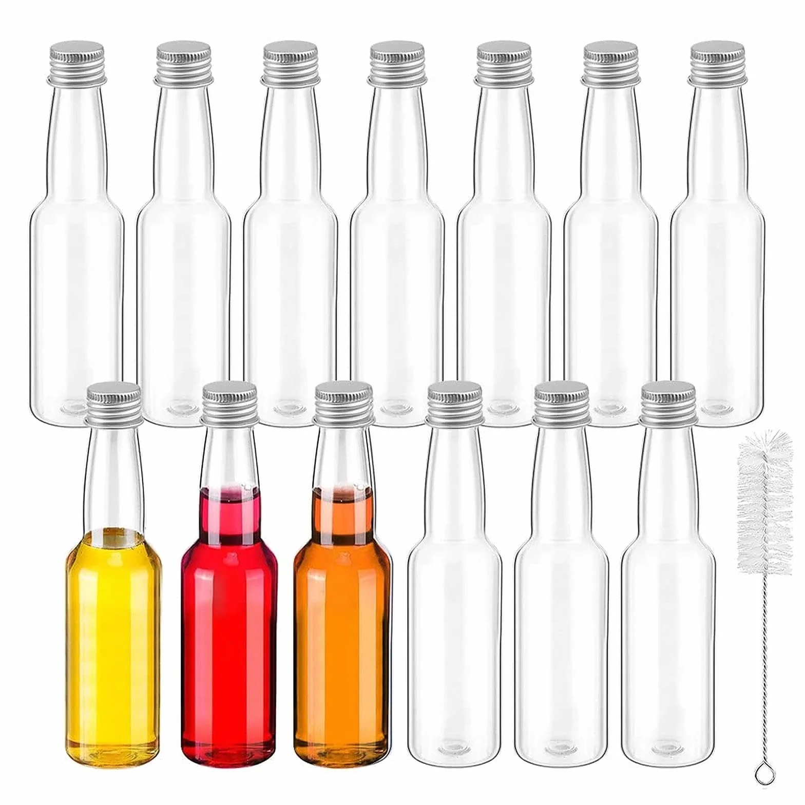 Botellas de Plástico para Rellenar 100 ml Reutilizables con Tapa para Bodas y Fiestas
