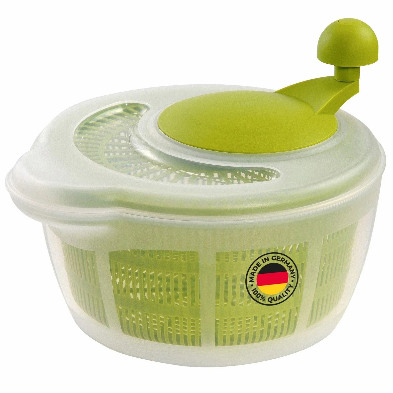 Westmark Ensaladera, Capacidad: 5 litros, ø 26 cm, Plástico, Sin BPA, Fortuna, Color: transparente/verde,243222E1