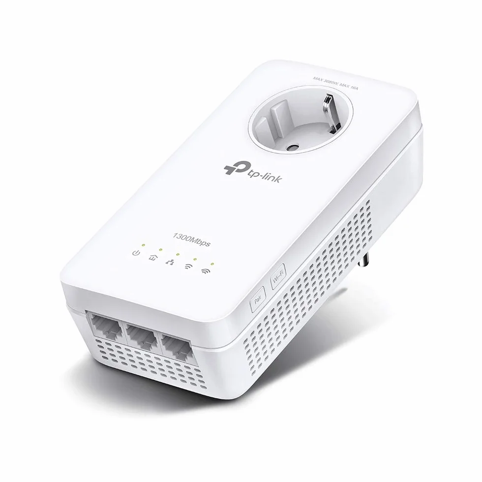 【Nuevo】 TP-Link TL-WPA8631P - Repetidor WiFi PLC, Powerline WiFi AC1200 en 2GHz/5GHz., 3xPuertos Gigabit, Enchufe Integrado, 2x2 MIMO, Sincronización Automática, Plug&Play, 1 Pieza