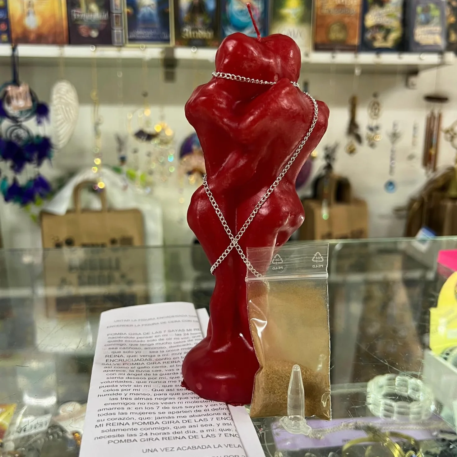 Ritual de Pareja Encadenada para Amarre Total con Velón Rojo, Polvos, Aceite e Instrucciones