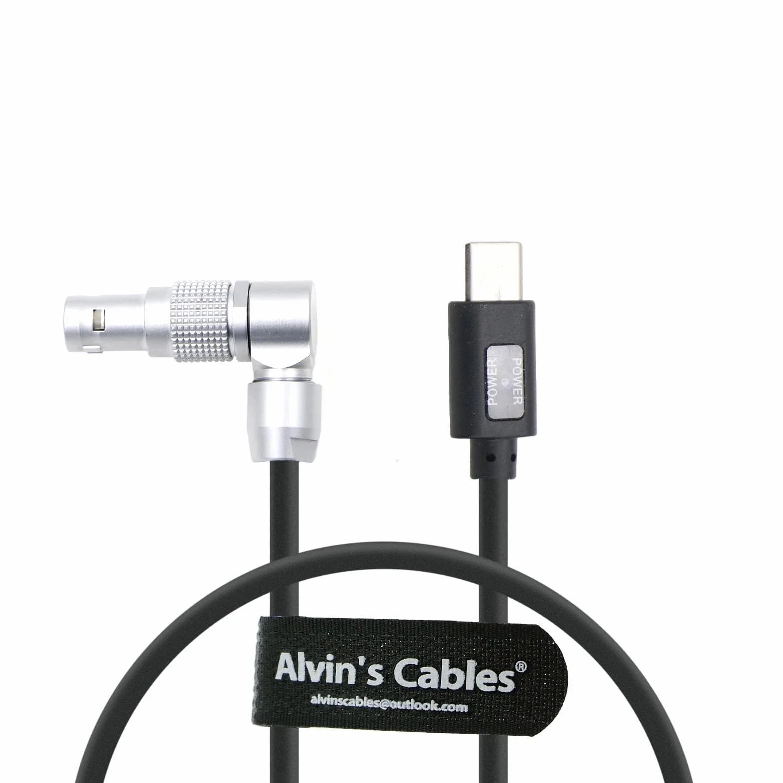 Alvin's Cables Cable de alimentación PD USB-C tipo C a hembra de 2 pines, cable de carga rápida para cámara Komodo roja de 45 cm