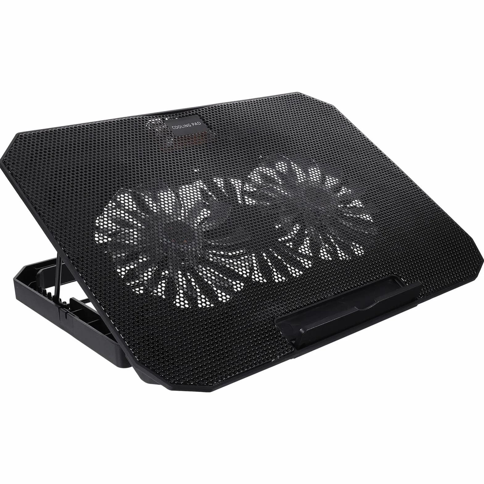 DOITOOL Base de Refrigeración para Ordenador Portátil de 14 a 15,6 Pulgadas, USB, 4 Velocidades, Malla Metálica Grande, Negro