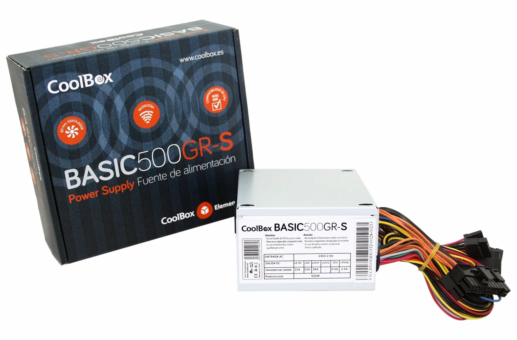 Fuente de alimentación TFX BASIC500GR-S