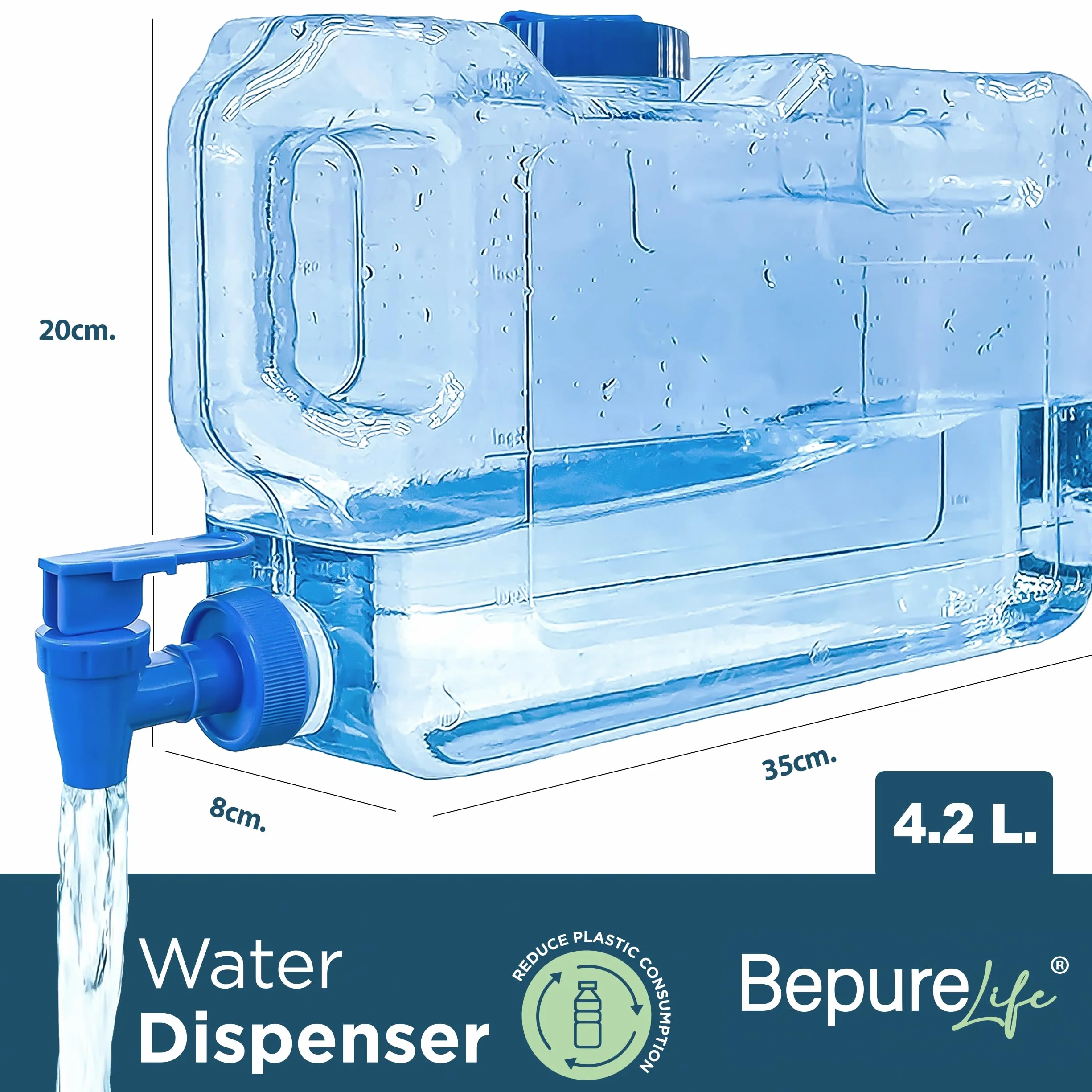 Dispensador de Agua Fria para Nevera 4,2L (1,1 GAL) Plastico PETG