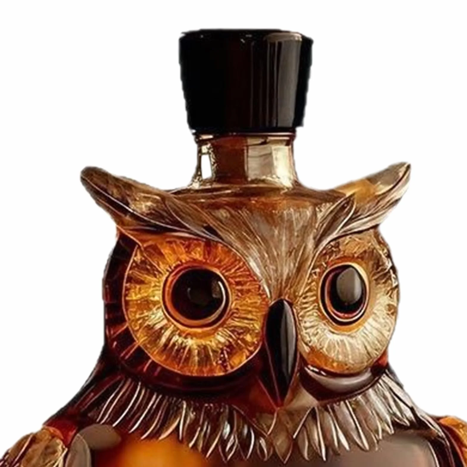 Decantador de Whisky Búho 350 ml Vidrio Animal Vaso Grabado