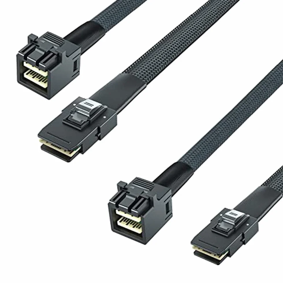 10Gtek Paquete de 2 cables internos SAS SFF-8643 a SFF-8087 SAS de 0,5 metros