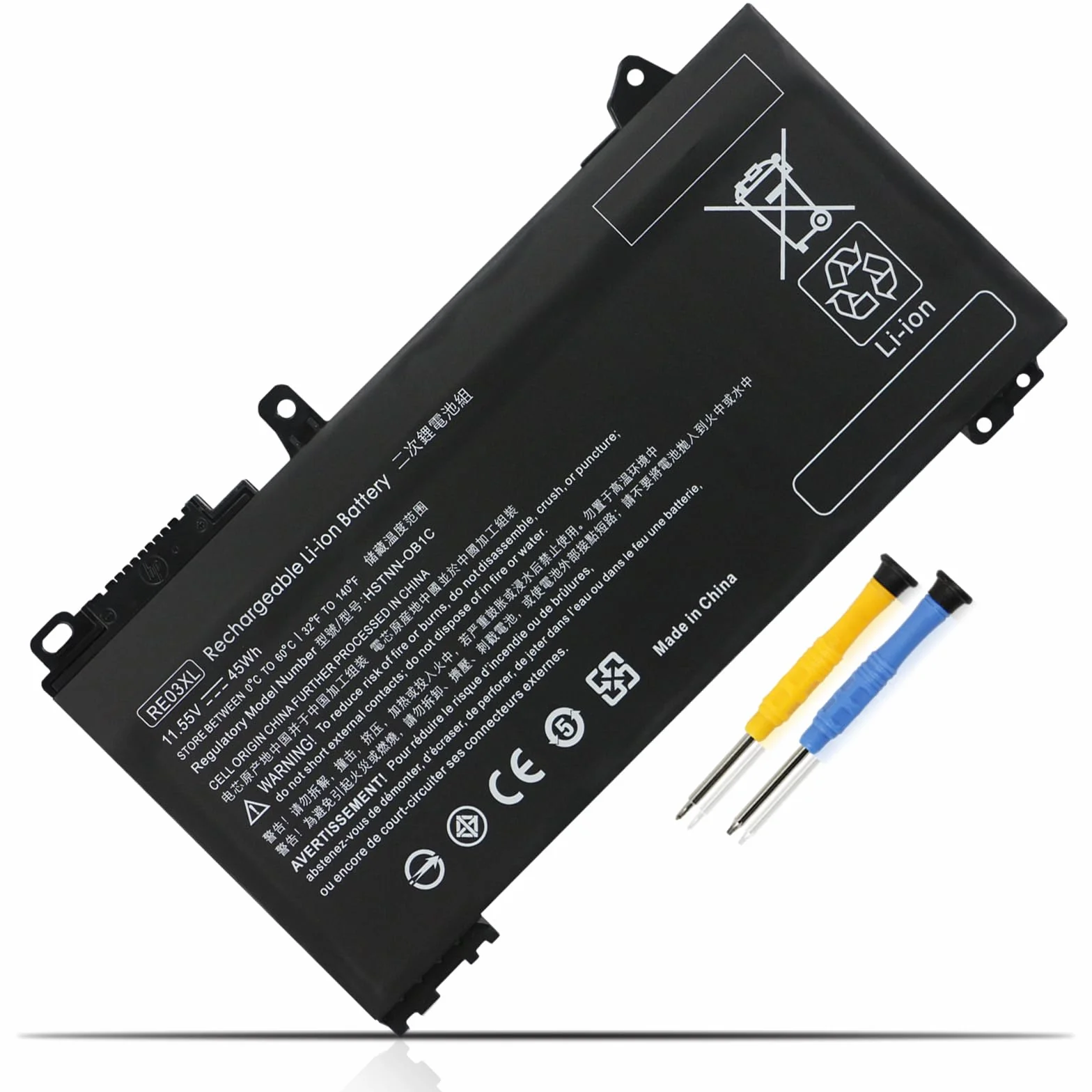 K KYUER RF03XL RE03XL Batería para HP ProBook 430 440 450 445 455 445R 455R G6 430 440 445 450 455 G7 Series REO3XL RE03045XL-PL HSTNN-OB1C HSTNN-0B1C HSTNN-DB9A L32407-AC1 L32407-2B1 L32407-2C1