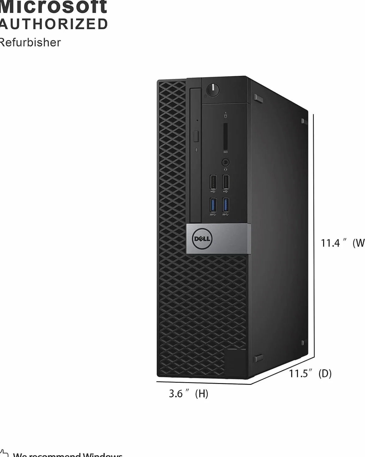 Dell Optiplex 3040 SFF - Ordenador de sobremesa (Intel Core i5-6500, 8 GB de RAM, 256 GB SSD, WiFi, Bluetooth, teclado QWERTY, Windows 11 Pro (reacondicionado)