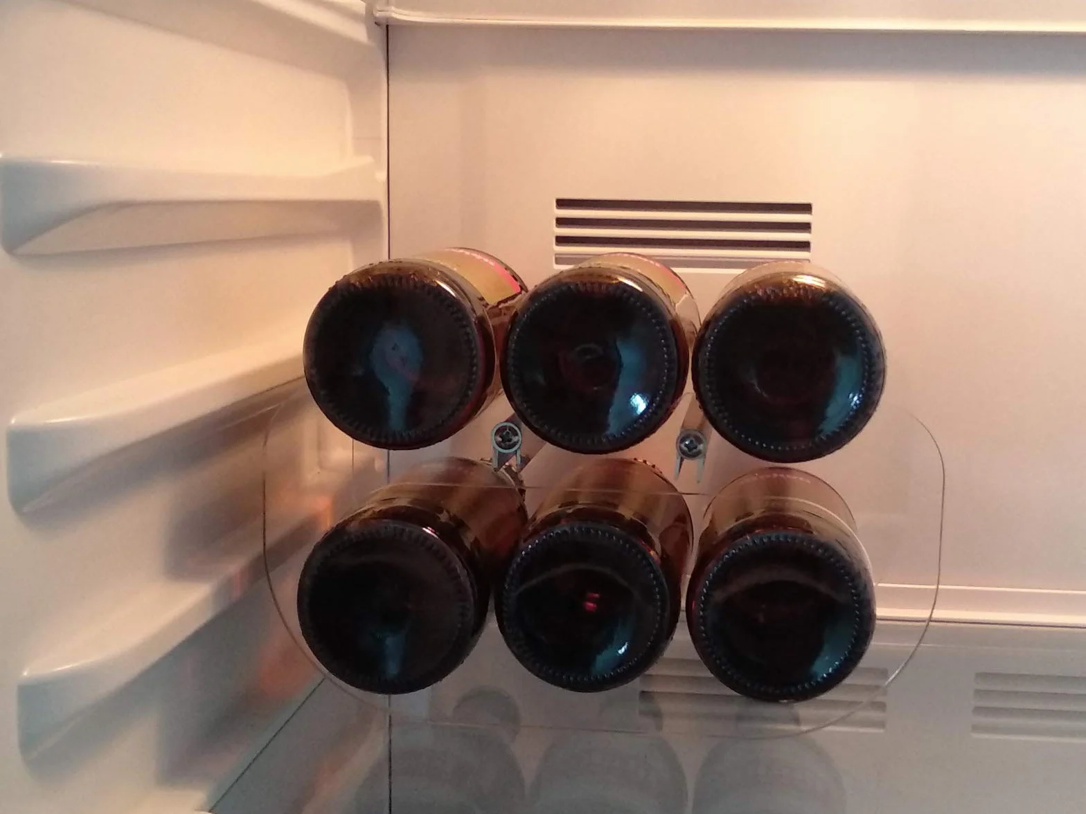 Porta Botellas de Cerveza 250 ml Metacrilato Transparente Capacidad 6 Botellas Soporte Acrílico 2 Unidades