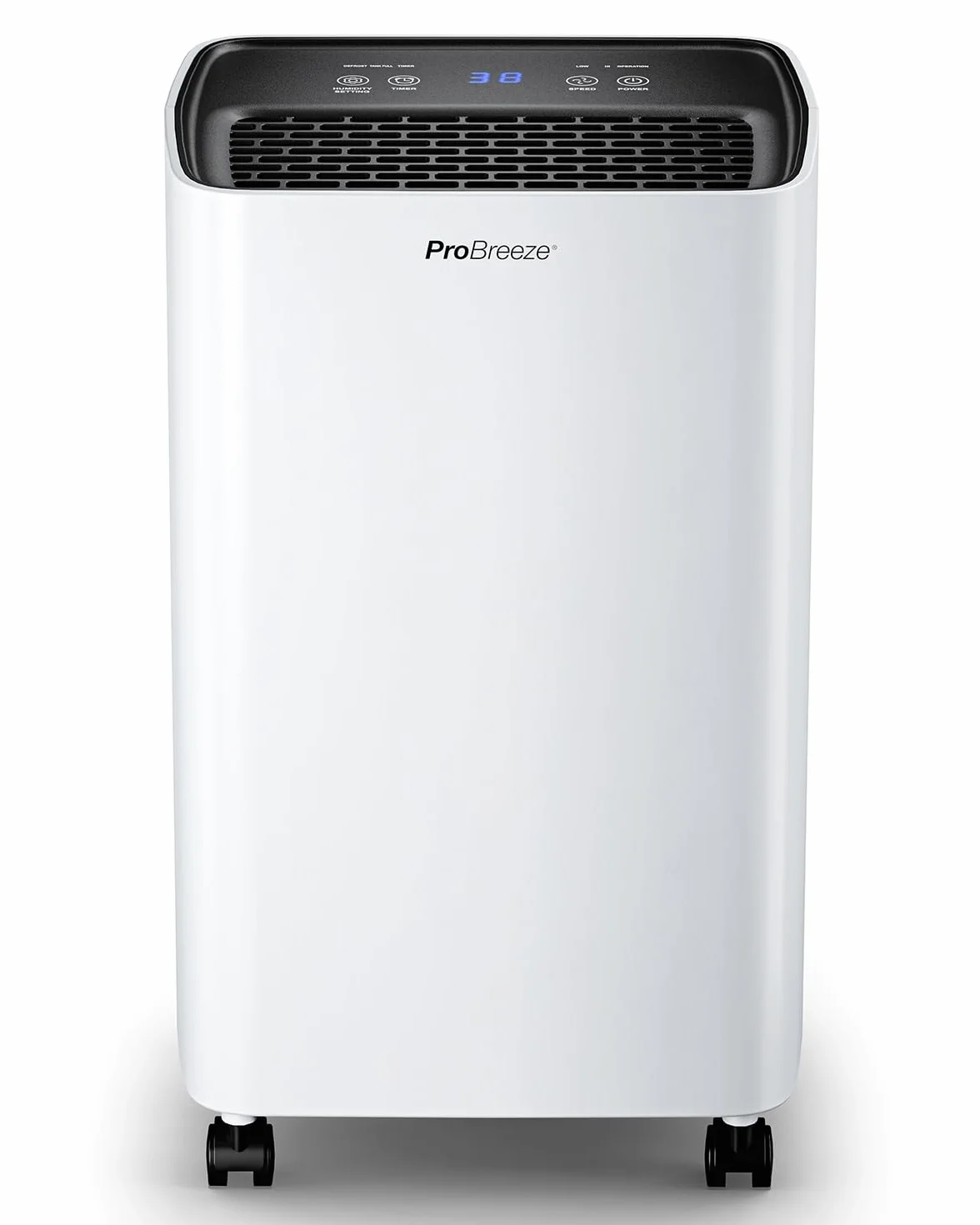 Pro Breeze Deshumidificador con Compresor 12L, Depósito 2L, Sensor Humedad, Temporizador 24H, 20m²