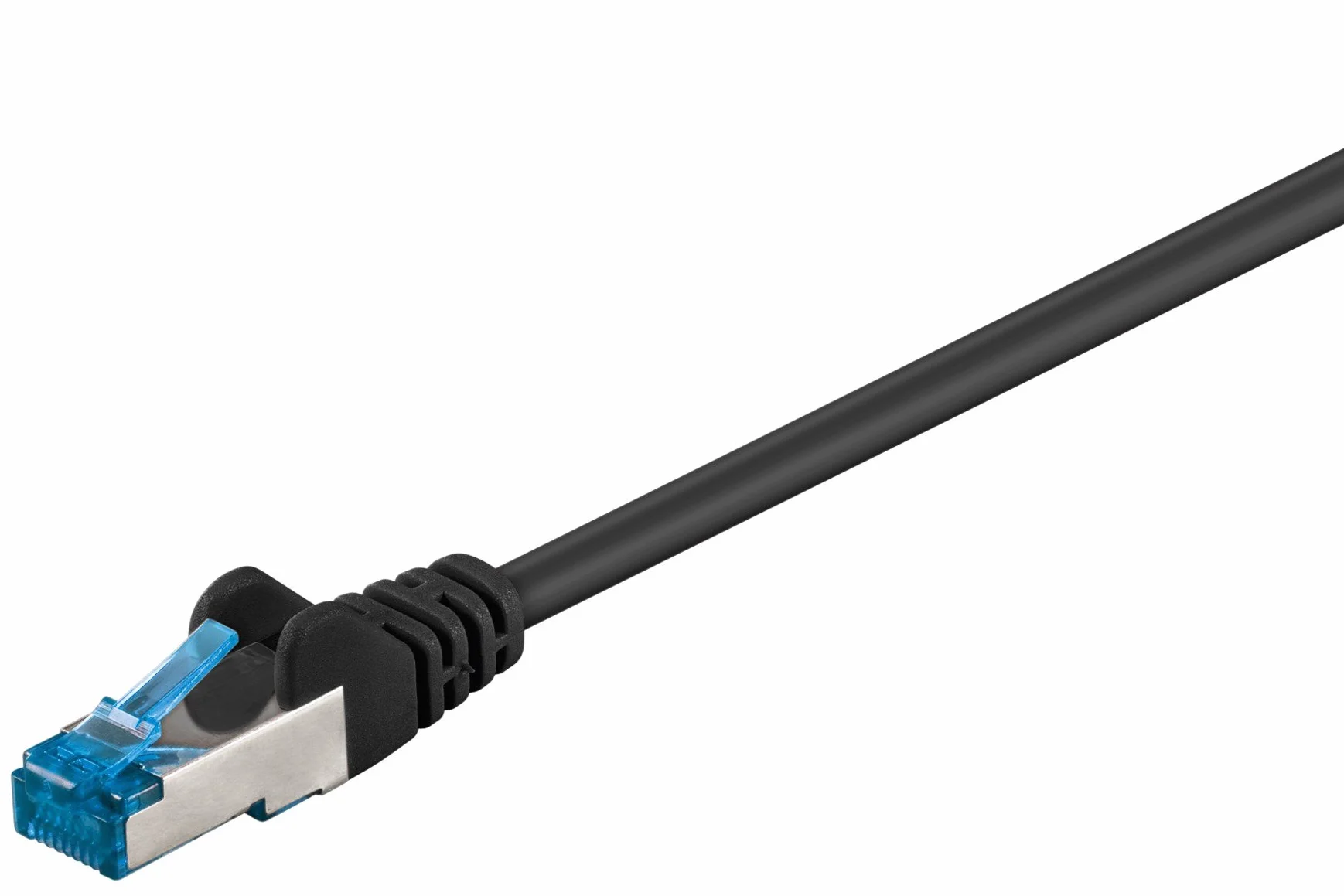 Goobay 92706 CAT 6a Patch Cable, Ethernet Cable, Double Shielded, S-FTP up to 10000 Mbits, 500 Mhz, Halogen-Free Copper Cable, RJ-45 Connectors, Gold Plated Contacts, 30m, Black
