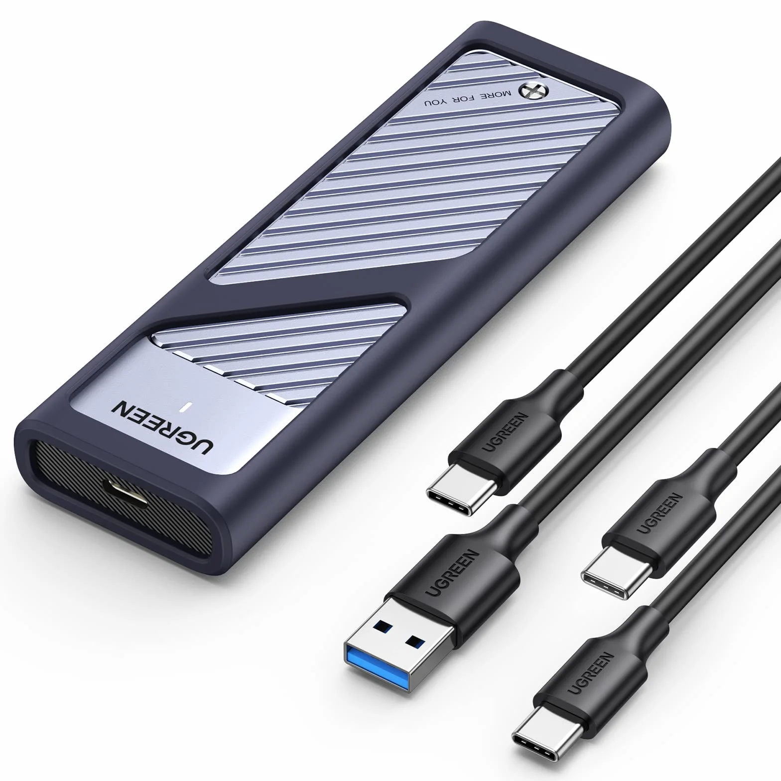 UGREEN Carcasa M.2 NVMe PCIe USB C 3.2 Gen 2, Caja Disco Duro M2 con UASP 10Gbps para SSD M.2 M/M&B Key 2280/2242/2230/2260 Compatible con 970 EVO Plus Crucial P1