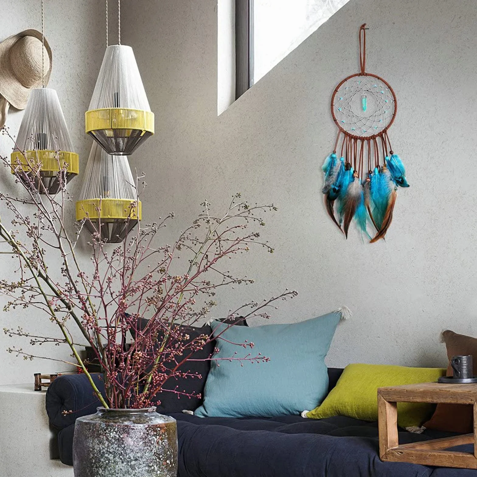 Atrapasueños con Plumas para Niños Decoración Habitación Familiar