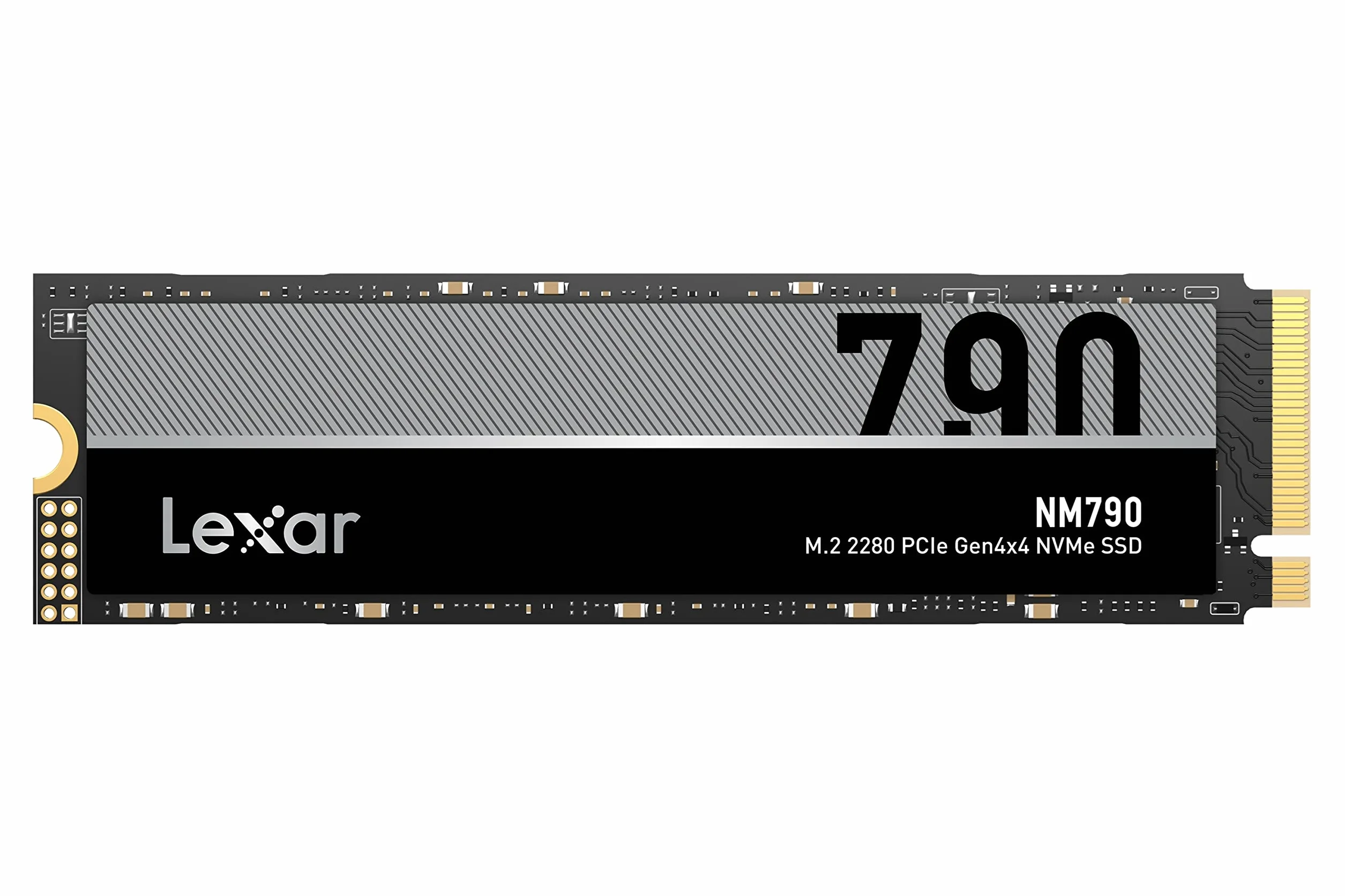 Lexar NM790 SSD Interno 2TB, M.2 2280 PCIe Gen4x4 NVMe SSD, hasta 7400 MB/s de Lectura, 6500 MB/s de Escritura, Unidad de Estado Sólido para PS5, PC, computadora portátil (LNM790X002T-RNNNG)