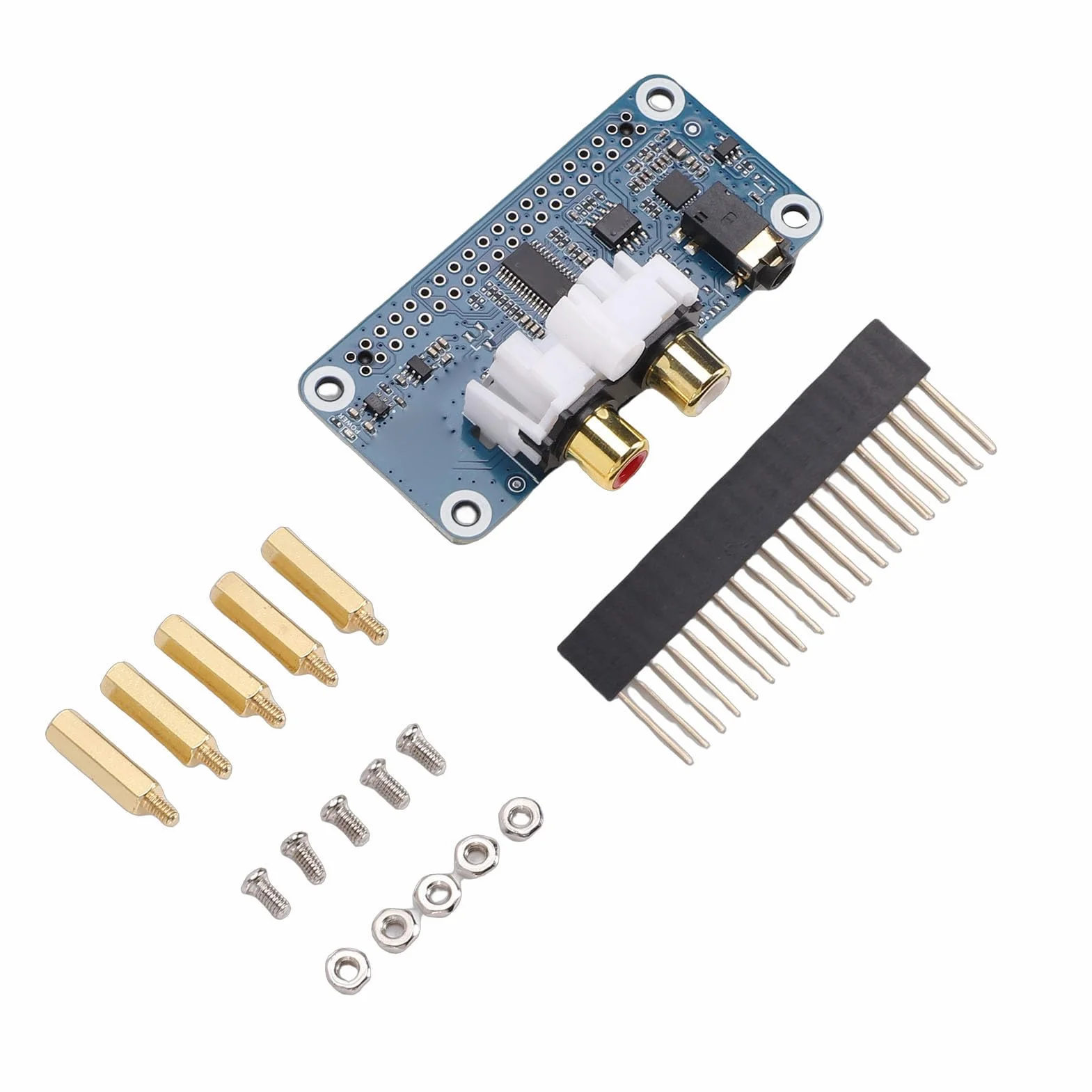 GOWENIC Placa de Sonido Profesional PCM5122 DAC con Puerto de Auriculares de 3,5 Mm para RasPi 5 4B, 112dB SNR, Ideal para Amantes de la Música