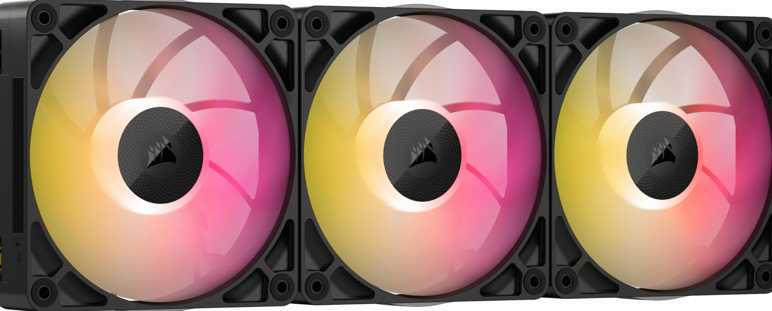CORSAIR iCUE Link RX120 MAX RGB 120 mm PWM Ventilador Gruesos con iCUE Link System Hub – Alta Presión Estática – Rodamiento Magnético de Cúpula – Paquete Triple – Negro